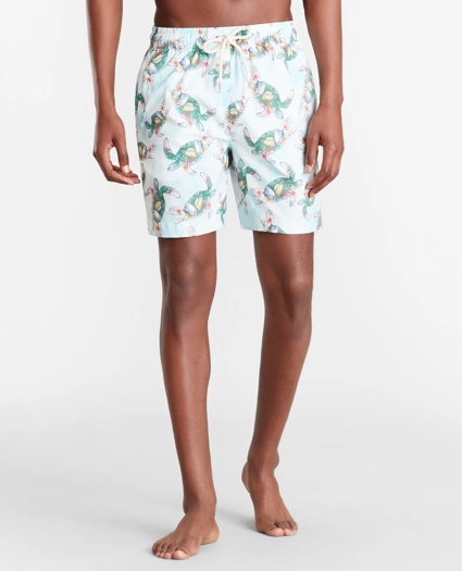Montauk 6" Turtle Print Swim Trunks, image 1