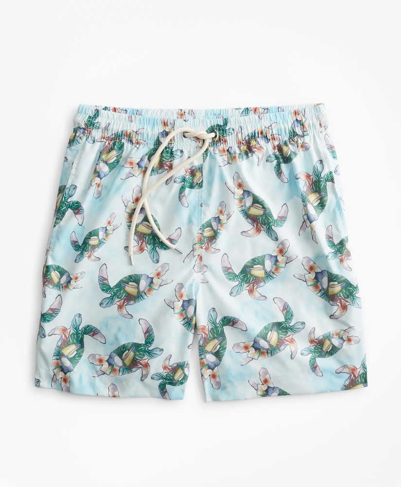Montauk 6" Turtle Print Swim Trunks, image 3