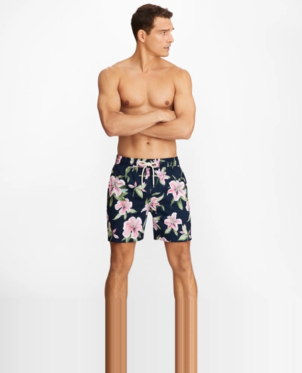 Montauk 6" Lily Print Swim Trunks, image 2