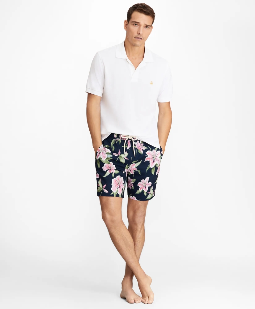 Montauk 6" Lily Print Swim Trunks, image 3