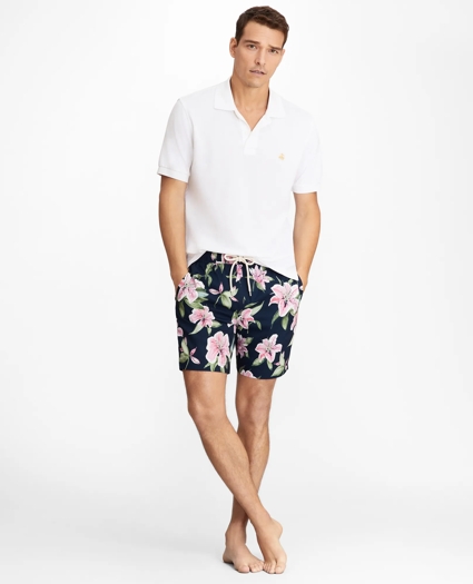 Montauk 6" Lily Print Swim Trunks, image 3