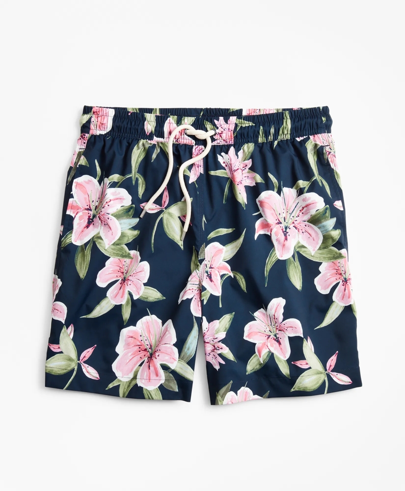 Montauk 6" Lily Print Swim Trunks, image 4