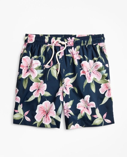 Montauk 6" Lily Print Swim Trunks, image 4