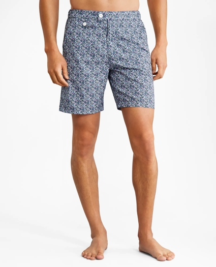 Newport 7" Floral Print Swim Trunks, image 1