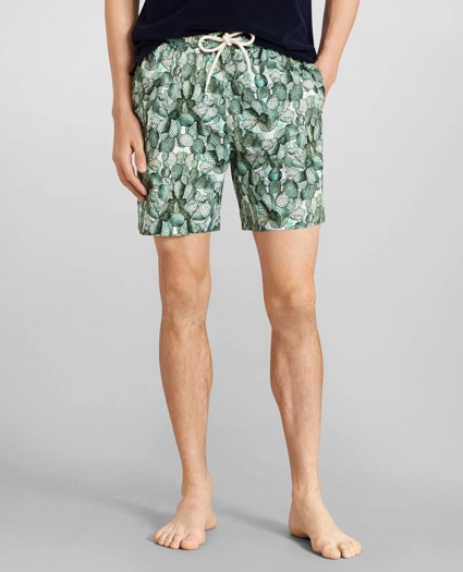 Montauk 6" Cactus Print Swim Trunks, image 1