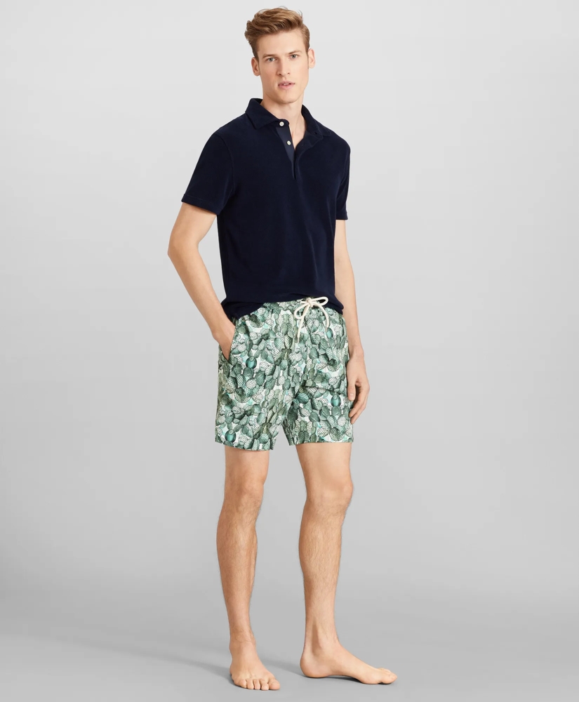 Montauk 6" Cactus Print Swim Trunks, image 2