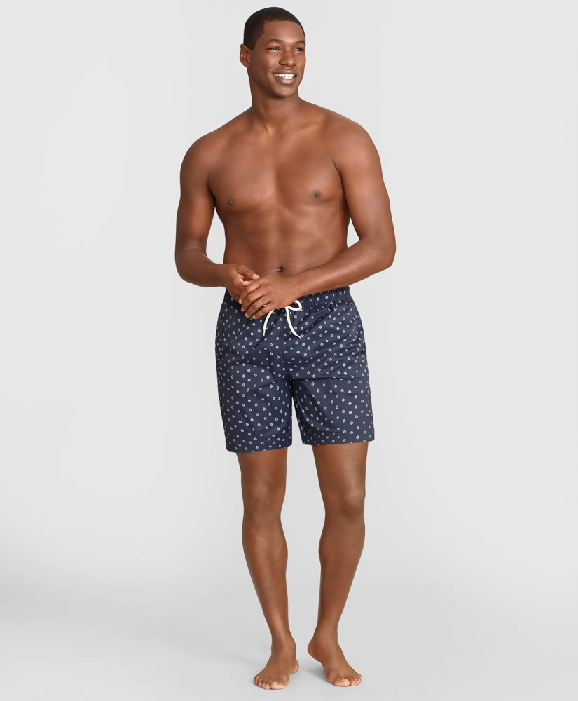 Montauk 6" Indigo Dot Swim Trunks, image 2