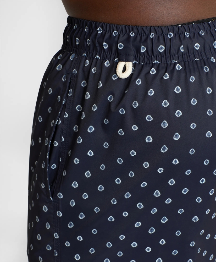 Montauk 6" Indigo Dot Swim Trunks, image 3