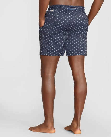 Montauk 6" Indigo Dot Swim Trunks, image 4