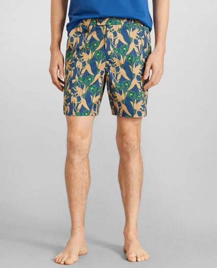 Newport 7" Monkey Print Swim Trunks, image 1