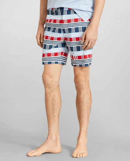 Newport 7" Multi-Stripe Swim Trunks, image 1