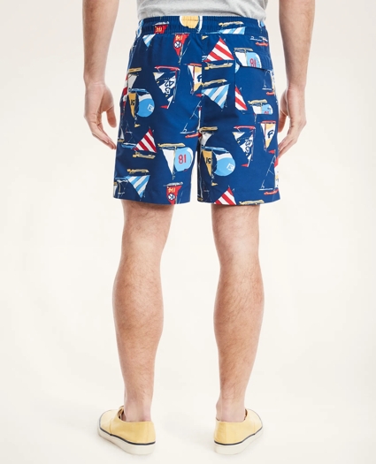 Sail Boat Print Swim Trunks, image 2