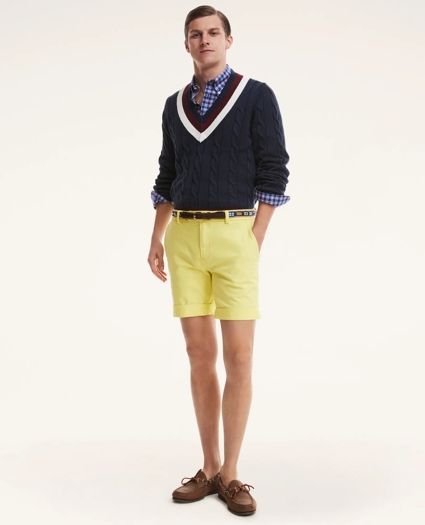 9" Stretch Washed Canvas Shorts, image 1