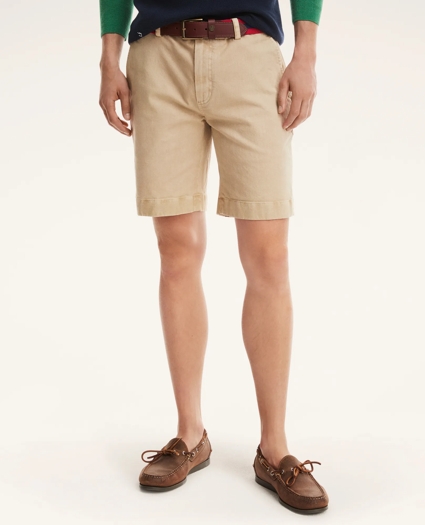 9" Stretch Washed Canvas Shorts, image 1
