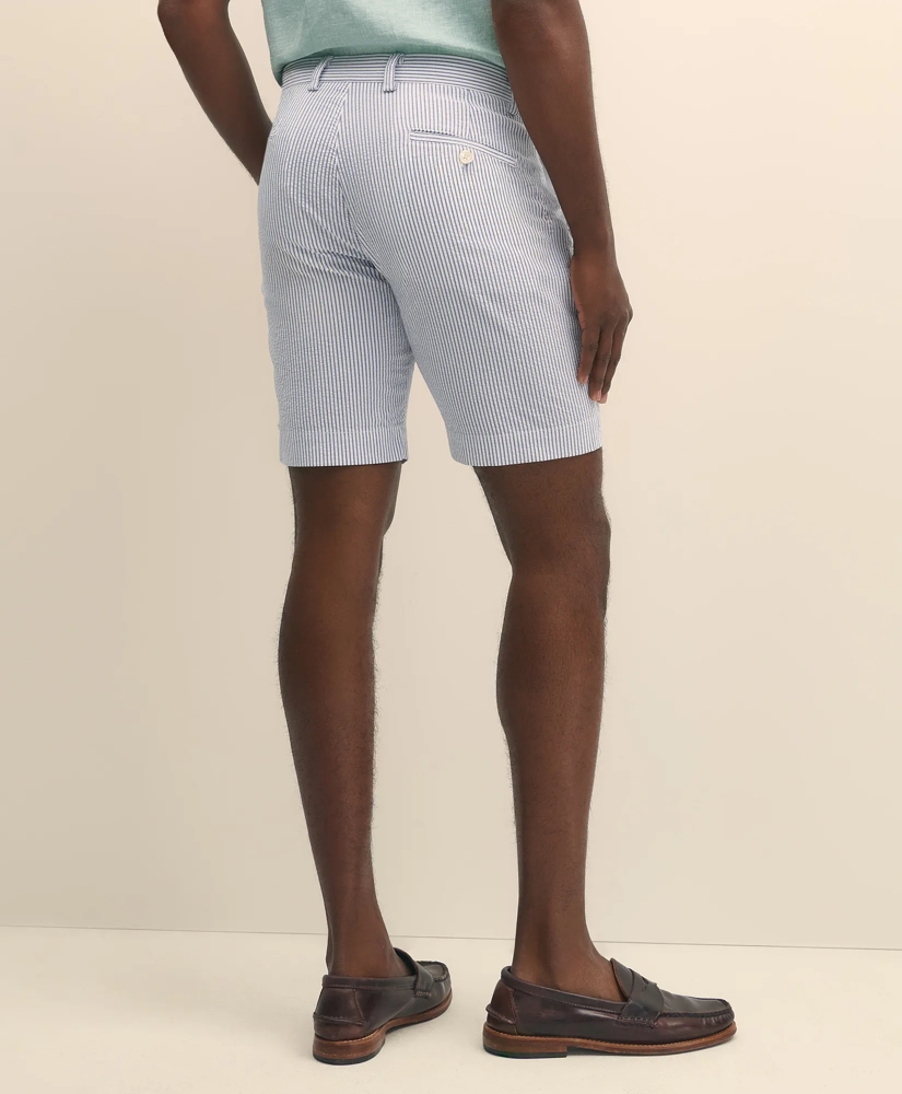 9" Cotton Seersucker Stripe Shorts, image 4