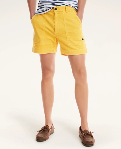 Stretch Cotton Wide Wale  Corduroy Shorts, image 1