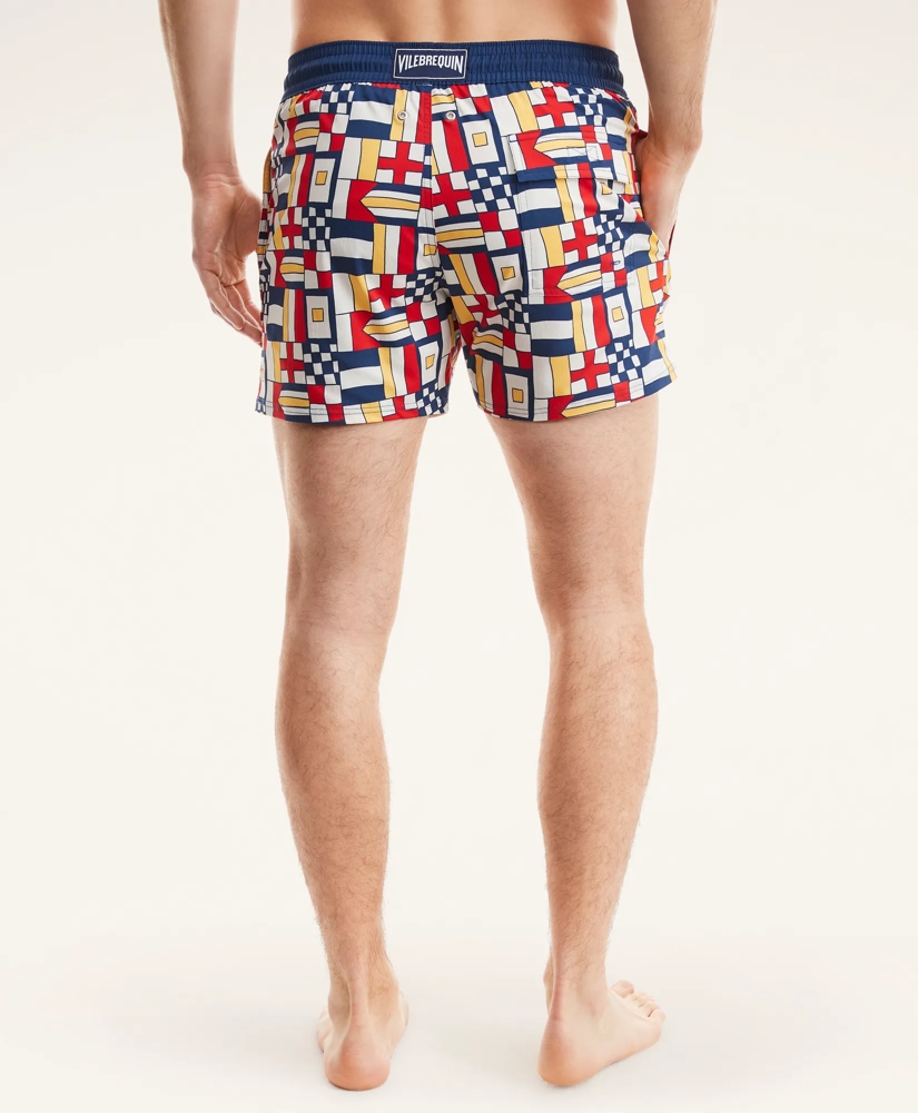 Brooks Brothers Et Vilebrequin Moorise Swim Trunks in the Mixed Signals Print, image 3