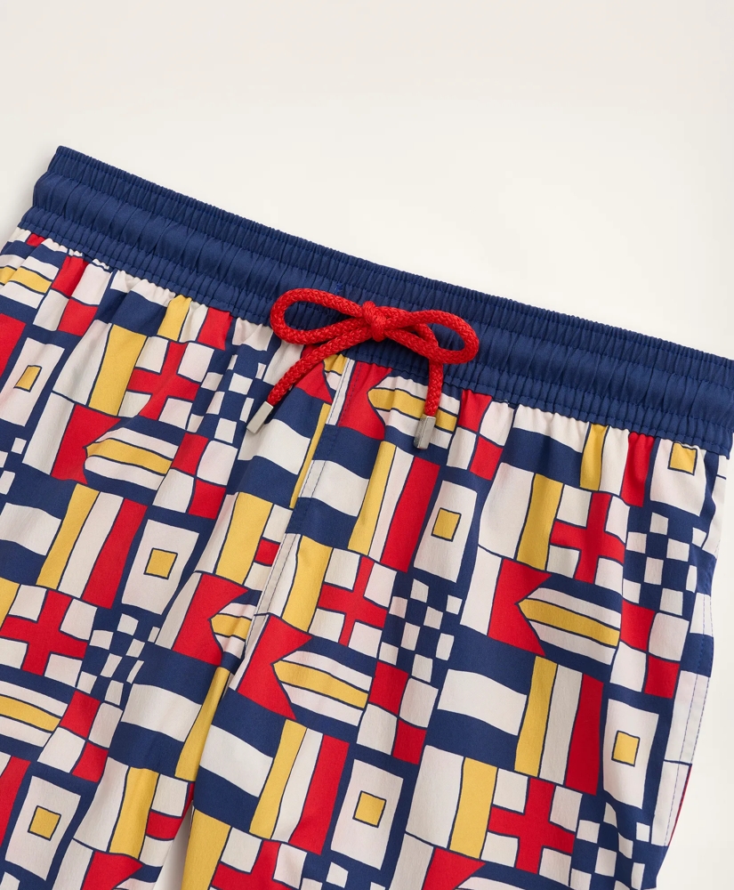 Brooks Brothers Et Vilebrequin Moorise Swim Trunks in the Mixed Signals Print, image 6