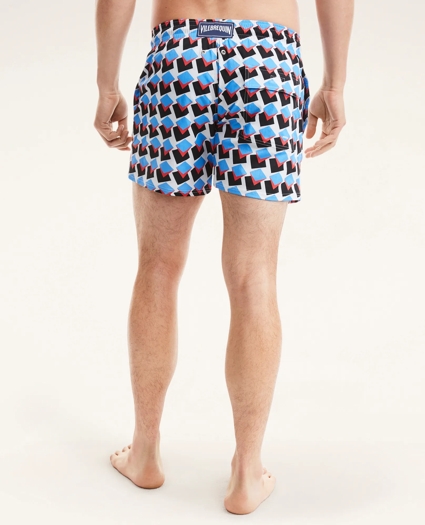 Brooks Brothers Et Vilebrequin Moorise Swim Trunks in the Square Pegs Print, image 3
