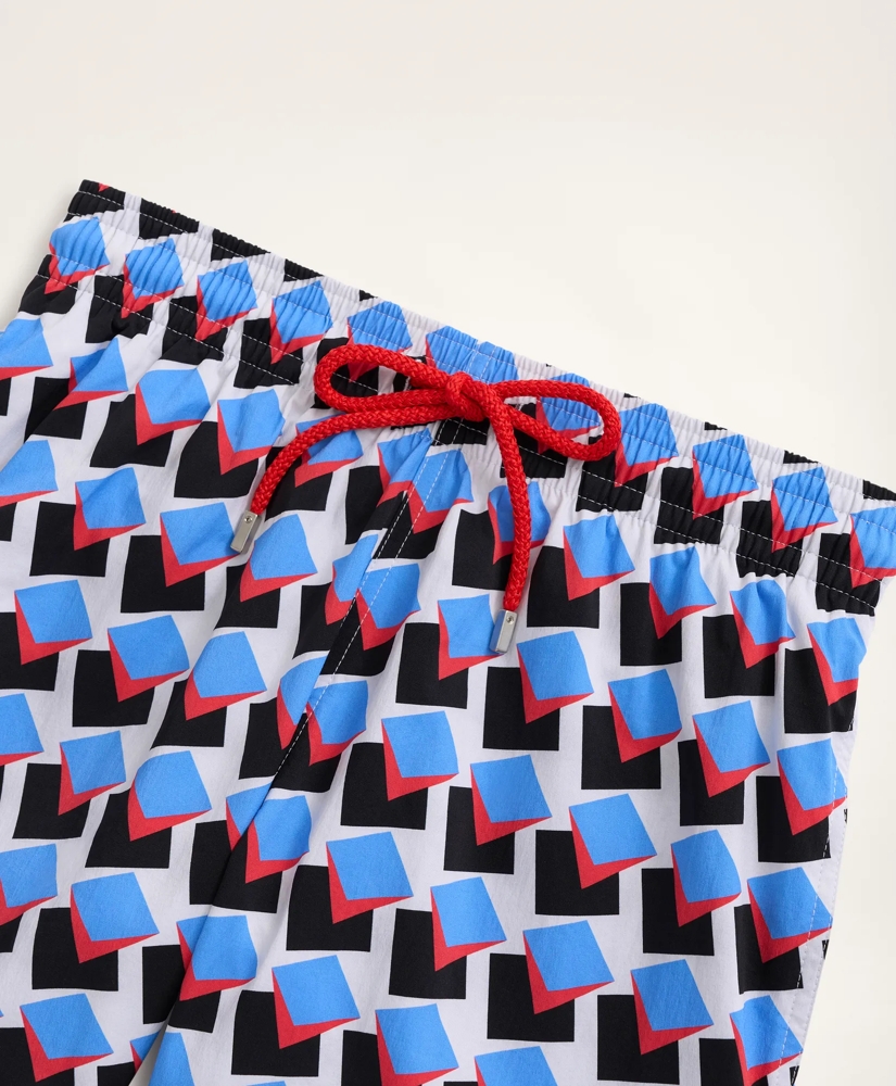 Brooks Brothers Et Vilebrequin Moorise Swim Trunks in the Square Pegs Print, image 6