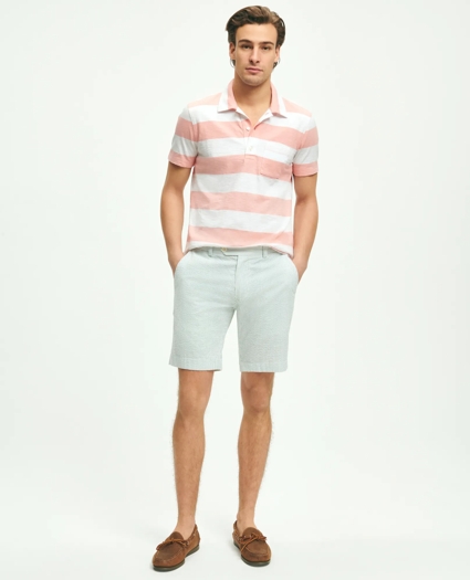 Washed Stretch Cotton Seersucker Shorts, image 3