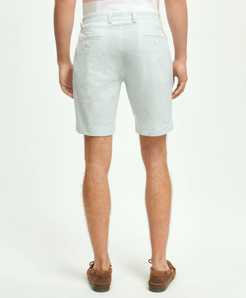 Washed Stretch Cotton Seersucker Shorts, image 4