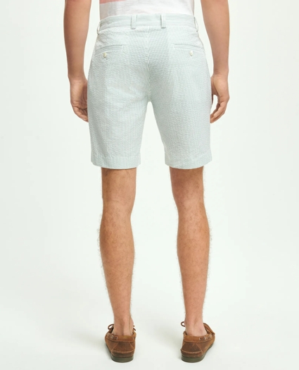 Washed Stretch Cotton Seersucker Shorts, image 4