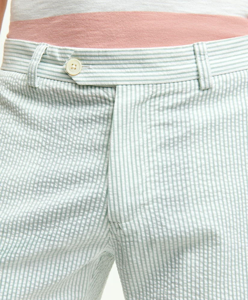 Washed Stretch Cotton Seersucker Shorts, image 2