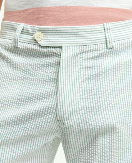 Washed Stretch Cotton Seersucker Shorts, image 2