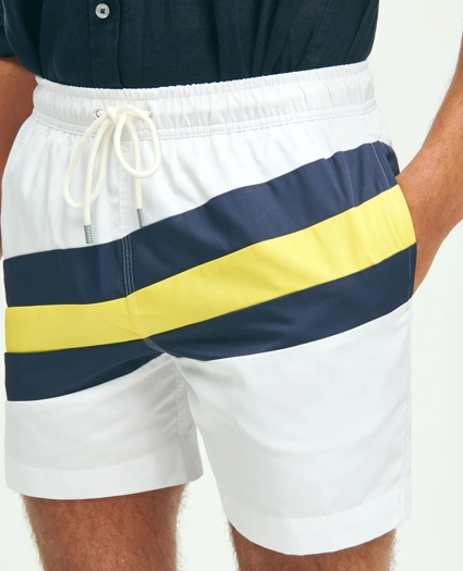 5" Stretch Montauk Stripe Swim Trunks, image 3