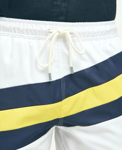 5" Stretch Montauk Stripe Swim Trunks, image 6