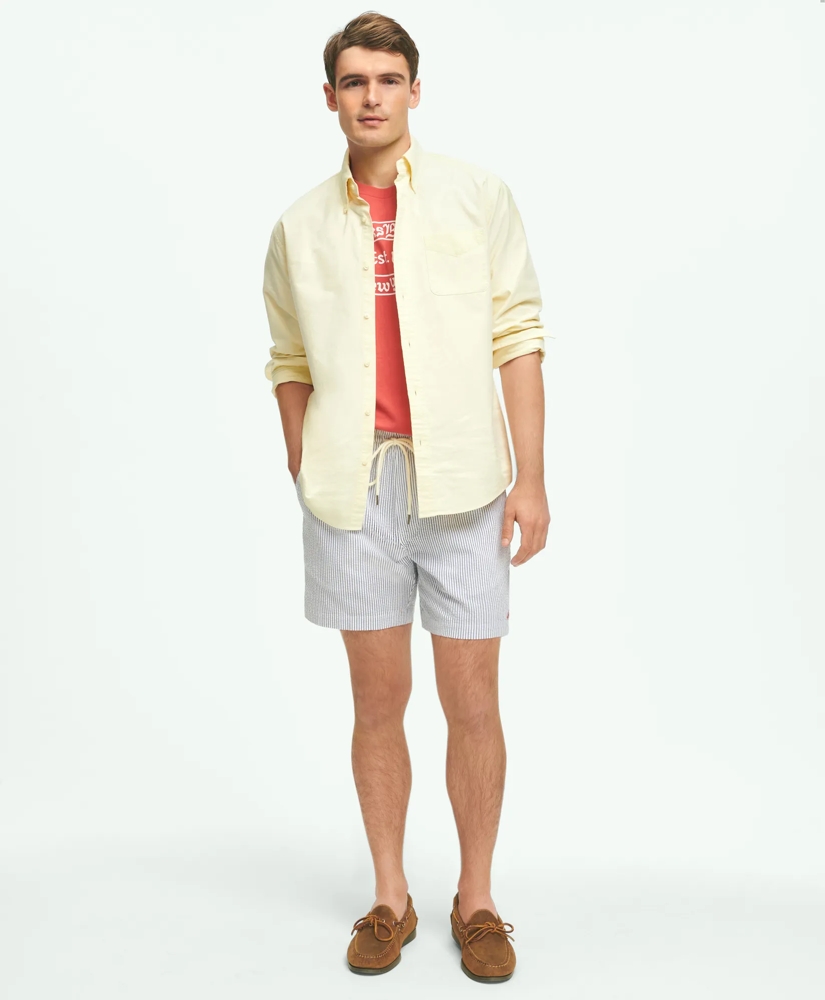 6" Stretch Cotton Seersucker Friday Shorts, image 2