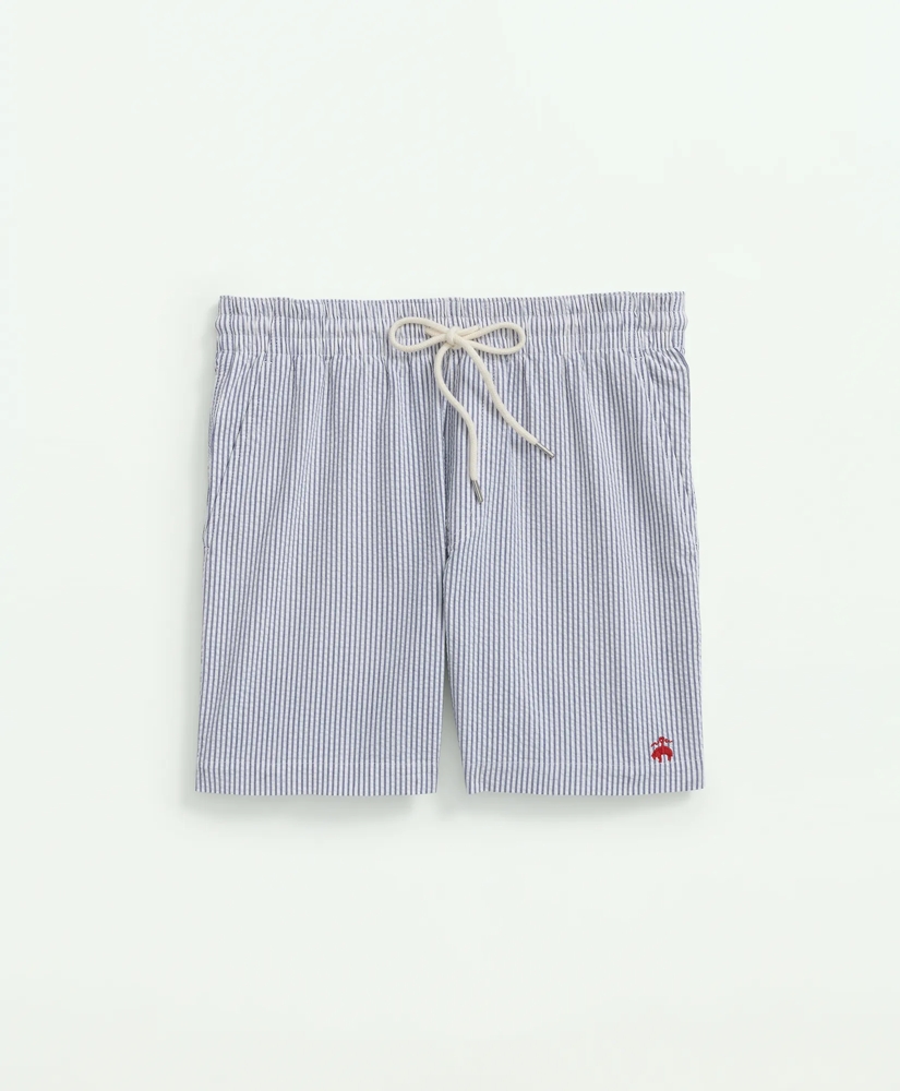 6" Stretch Cotton Seersucker Friday Shorts, image 5