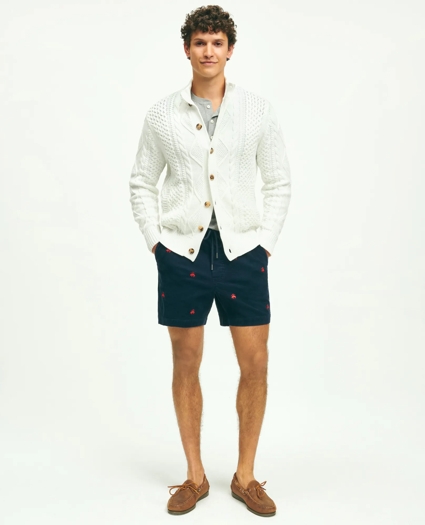 Stretch Cotton Logo Embroidered Drawstring Friday Corduroy Shorts, image 2