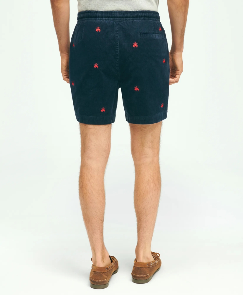Stretch Cotton Logo Embroidered Drawstring Friday Corduroy Shorts, image 3