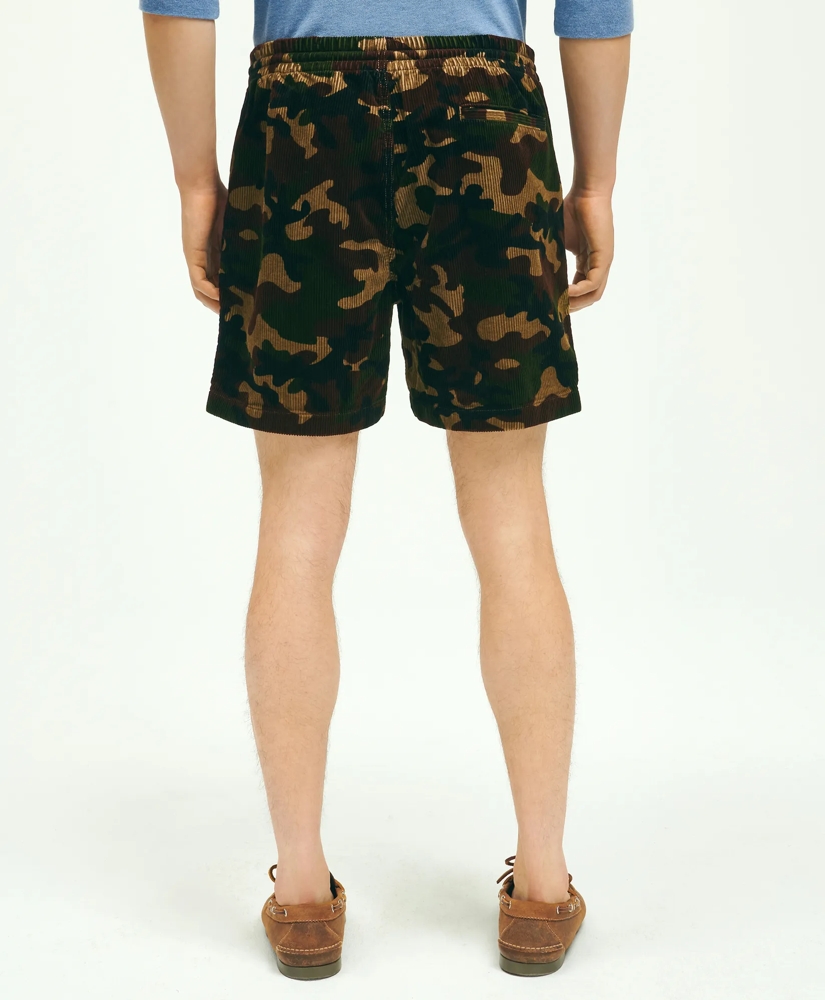 Stretch Cotton Camouflage Drawstring Friday 8-Wale Corduroy Shorts, image 3