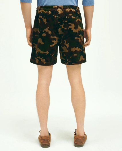 Stretch Cotton Camouflage Drawstring Friday 8-Wale Corduroy Shorts, image 3