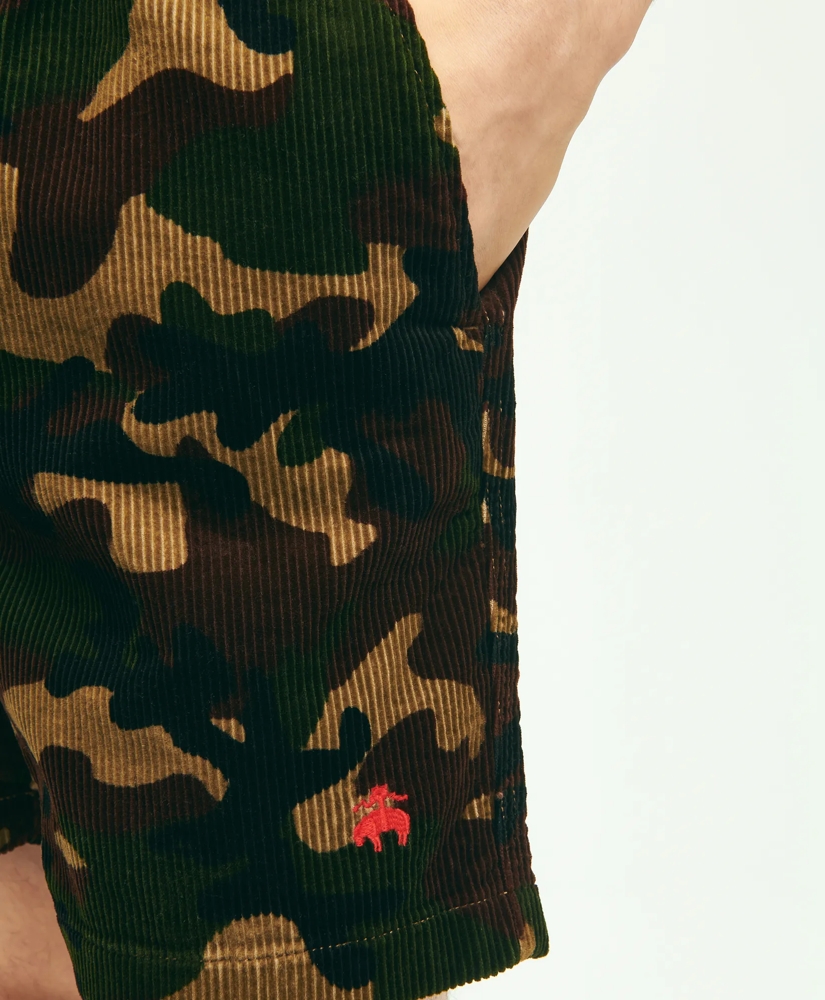 Stretch Cotton Camouflage Drawstring Friday 8-Wale Corduroy Shorts, image 4