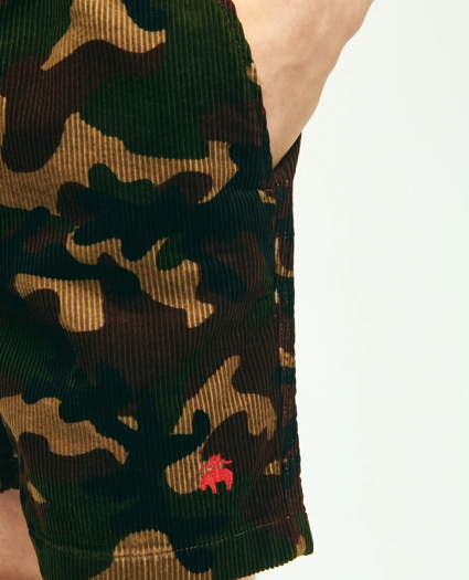 Stretch Cotton Camouflage Drawstring Friday 8-Wale Corduroy Shorts, image 4