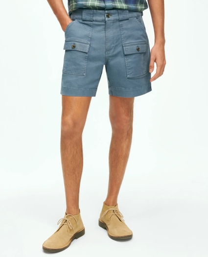 6.5" Cotton Canvas Camp Shorts, image 1