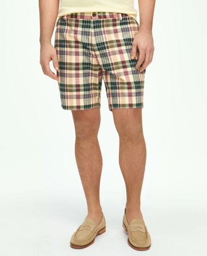 7" Cotton Madras Shorts, image 1