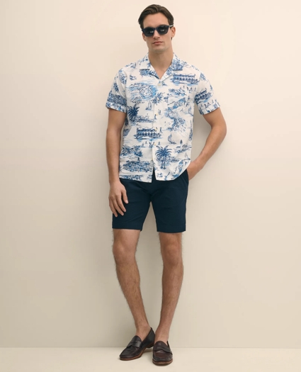9" Washed Cotton Seersucker Shorts, image 1