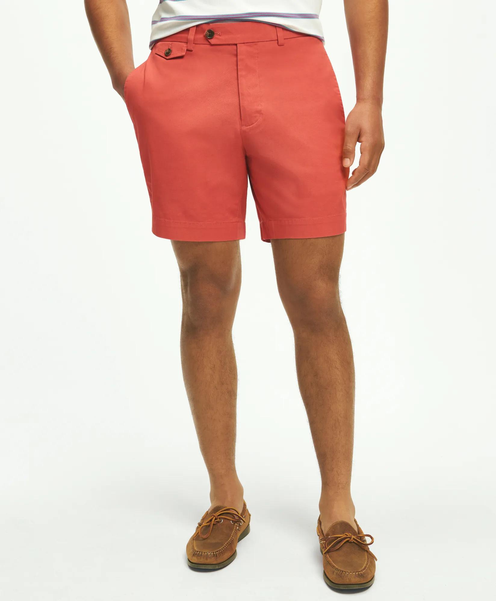 7" Canvas Poplin Shorts in Supima Cotton - Red