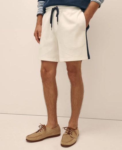 Double Faced Cotton Blend Pique Shorts, image 2