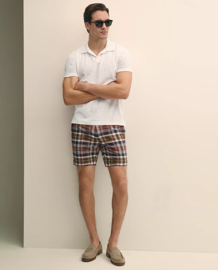 7" Cotton Madras Shorts, image 1
