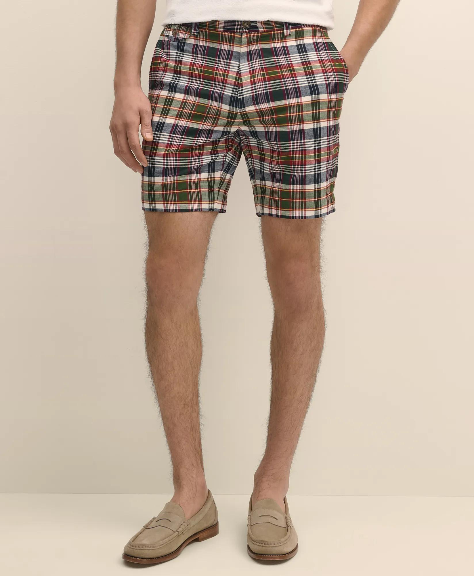 7" Cotton Madras Shorts