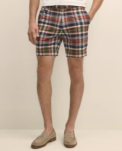 7" Cotton Madras Shorts, image 2