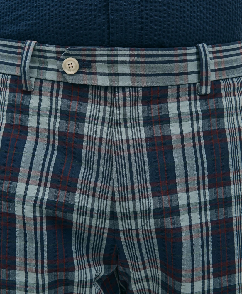 7" Cotton Seersucker Plaid Shorts, image 3