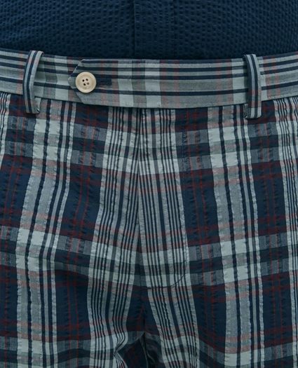 7" Cotton Seersucker Plaid Shorts, image 3