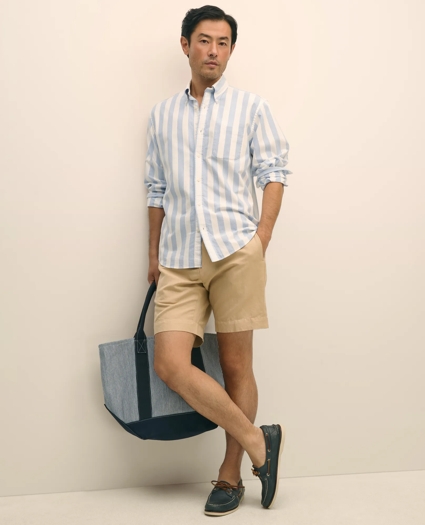 9" Linen Cotton Shorts, image 1